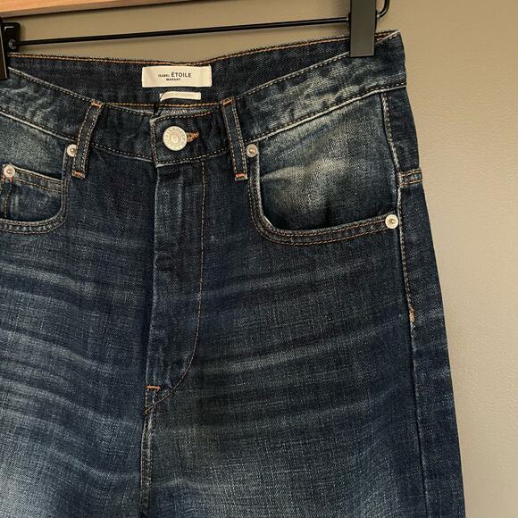 NWT ISABEL MARANT CORSY Jeans High Waist Straight Leg Blue Denim Size 2 Slouchy - Picture 9 of 16